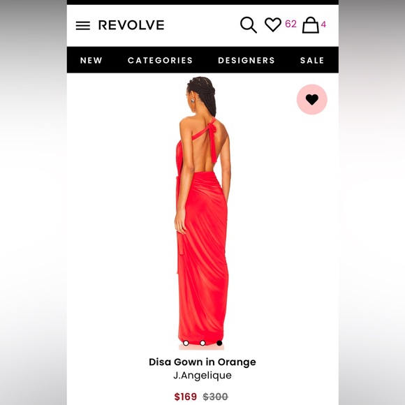 Beautiful red orange gown. Size small. - Picture 3 of 5